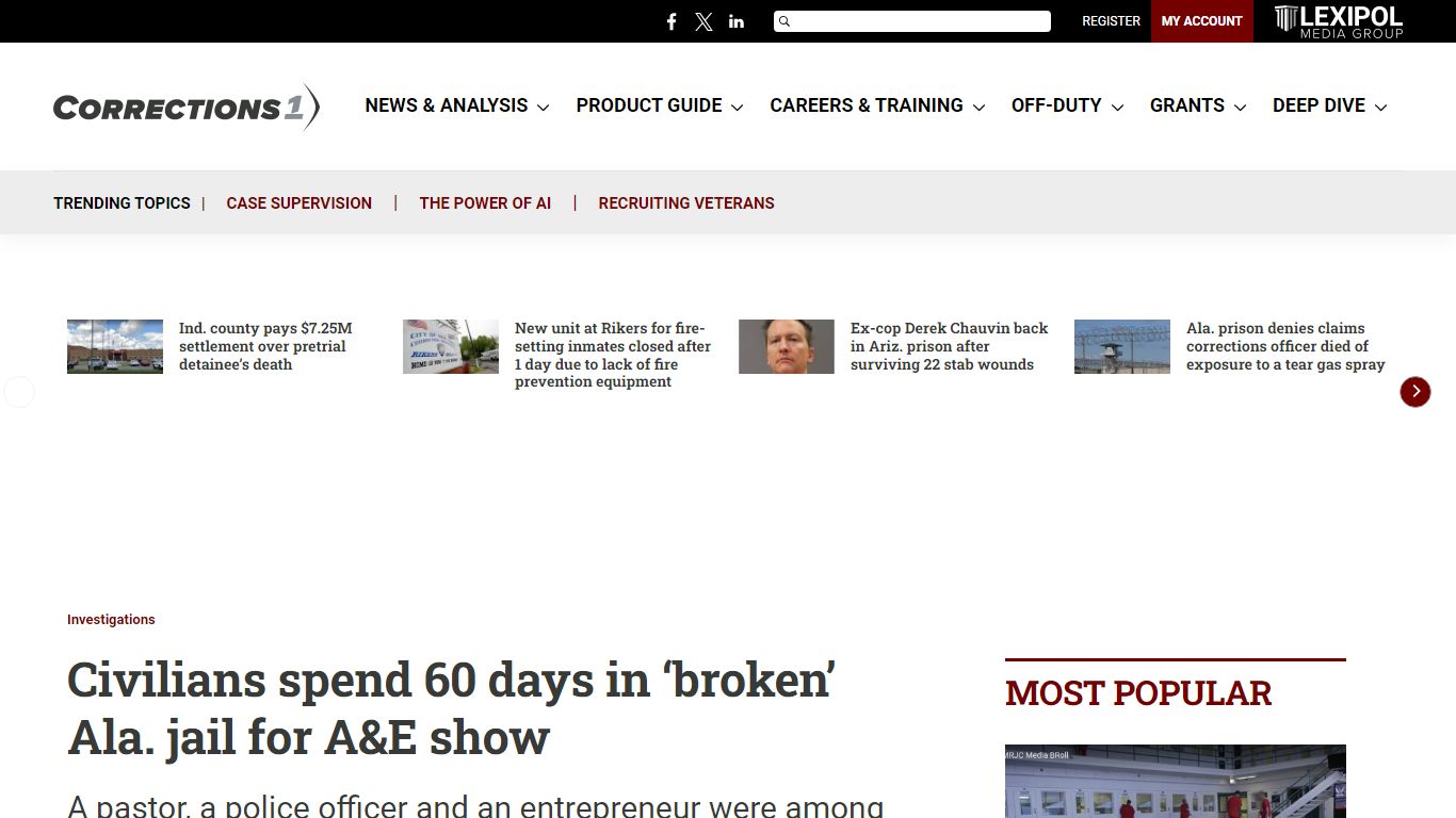 Civilians spend 60 days in ‘broken’ Ala. jail for A&E show
